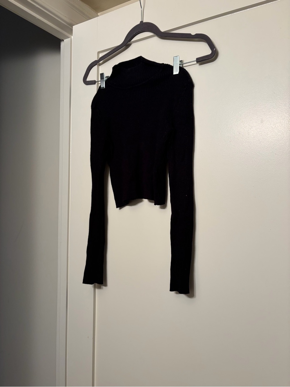Carmar Women's Black Ribbed Long Sleeve Turtleneck Top